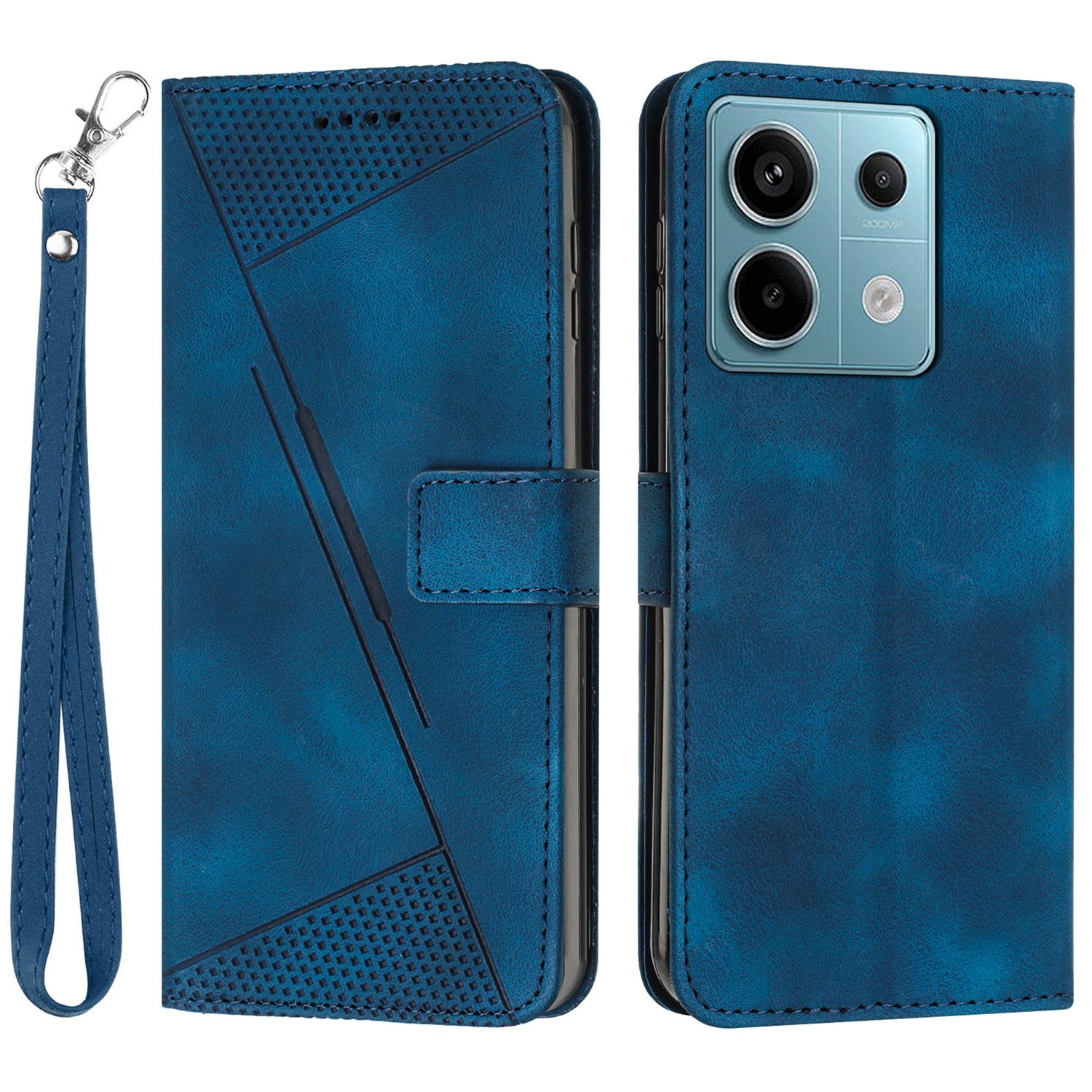 For Xiaomi Poco M6 Pro 4G / Redmi Note 13 Pro 4G Wallet Case Triangle Imprinted Leather Phone Cover For Xiaomi Poco M6 Pro 4G / Redmi Note 13 Pro 4G Wallet Case Triangle Imprinted Leather Phone Cover